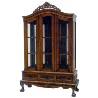 Indonesia furniture manufacturer and wholesaler Chippendale cabinet 3 door with Drawer