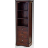 Indonesia furniture manufacturer and wholesaler narrow bookcase 4 drawer